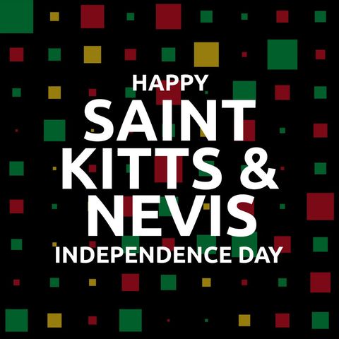 Saint Kitts and Nevis Independence Day Celebration on Black - Download Free Stock Templates Pikwizard.com