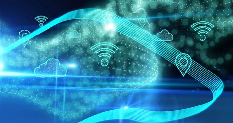 Abstract Digital Interface with Wifi and Cloud Computing Concepts - Download Free Stock Images Pikwizard.com