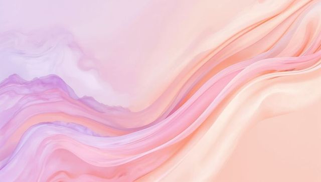 Pastel silk waves flowing across marbled gradient in pink, peach and lilac tones