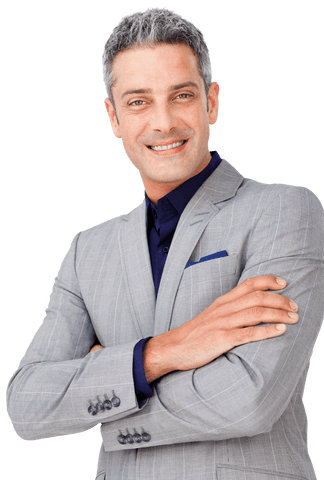 confident caucasian businessman with folded arms on transparent background - Download Free Stock Videos Pikwizard.com
