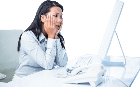 Stressed Businesswoman Facepalming at Work in Office Transparent Background - Download Free Stock Videos Pikwizard.com