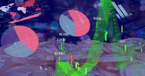 Digital Financial Insights Overlapping US Currency - Download Free Stock Images Pikwizard.com