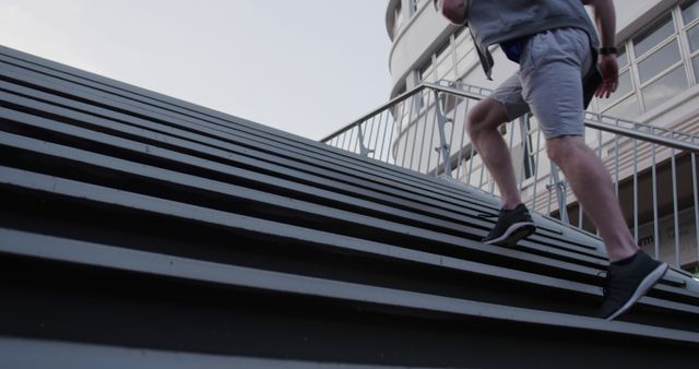 Runner Climbing Urban Stairs for Fitness Training - Download Free Stock Images Pikwizard.com