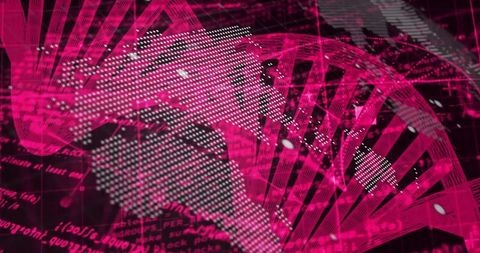 Futuristic americas tech graphic with dna helix