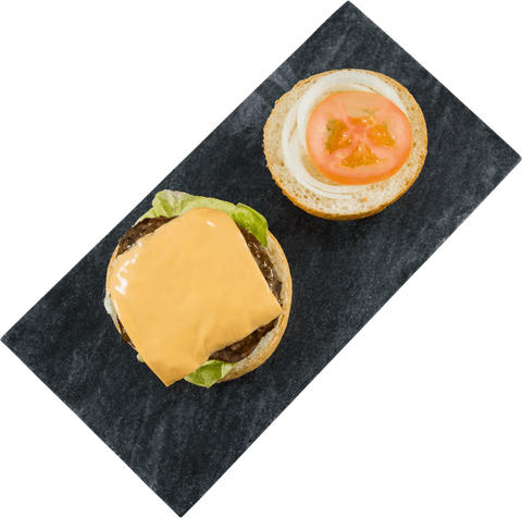 transparent burger ingredients on slate top down - Download Free Stock Videos Pikwizard.com