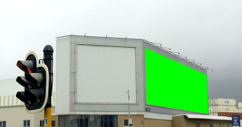 Urban billboard green screen for advertising mockups