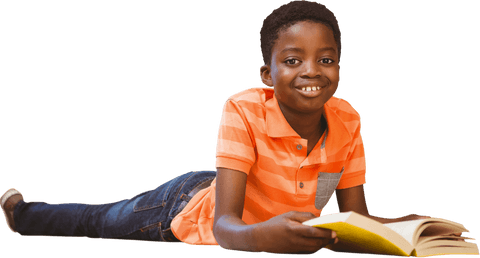 transparent happy boy reading book in casual wear - Download Free Stock Videos Pikwizard.com