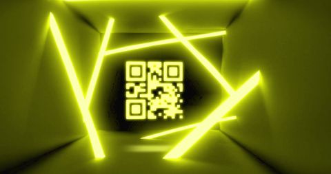 Abstract Green Glowing QR Code with Neon Lines - Download Free Stock Images Pikwizard.com