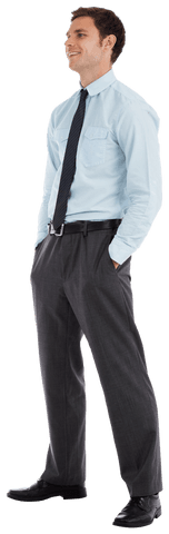 Transparent Confident Young Professional in Business Attire