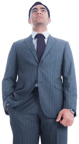 Confident Biracial Businessman Standing on Transparent Background