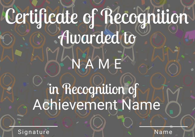 Colorful Certificate of Recognition Template for Workshops and Awards - Download Free Stock Templates Pikwizard.com