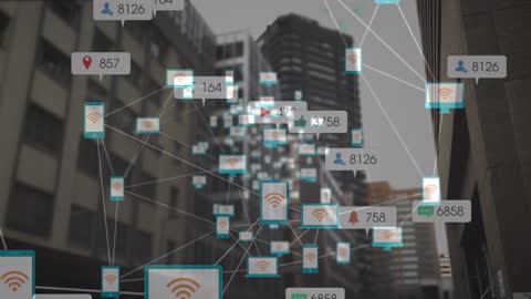 Smart City Connected Network Interface Animation