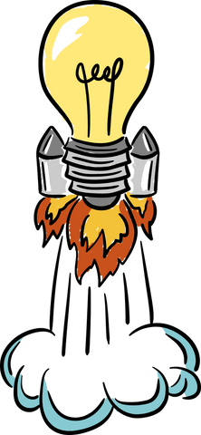 transparent light bulb rocket taking off with colours - Download Free Stock Videos Pikwizard.com