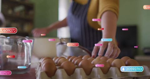 Home cooking ingredient selection with digital interaction