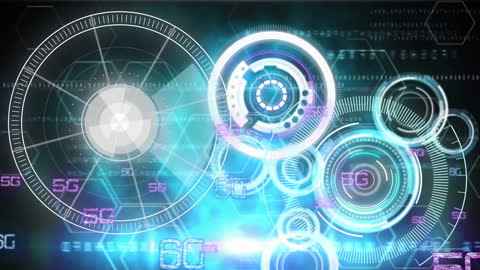 Futuristic Digital Interface with 5G and 6G Technology Elements