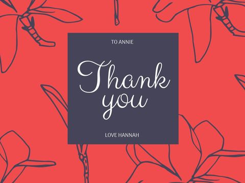 Elegant Floral Thank You Card Design with Personal Message - Download Free Stock Templates Pikwizard.com