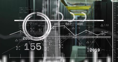 Digital data processing over computer servers background