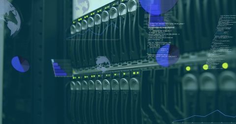 Global Data Processing Over Computer Server Racks - Download Free Stock Images Pikwizard.com