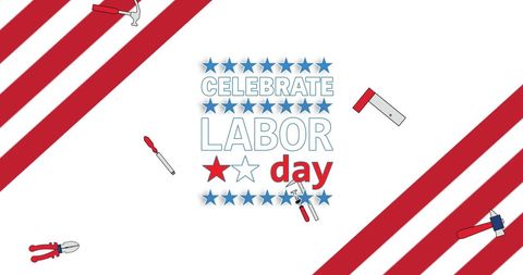 patriotic labor day celebration with stars and tools - Download Free Stock Images Pikwizard.com
