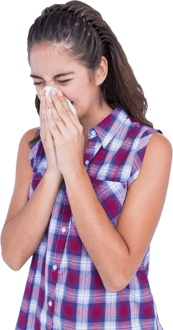 transparent woman sneezing into tissue with cold virus isolated - Download Free Stock Videos Pikwizard.com