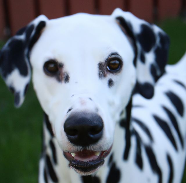 Close up of cute black and white dalmatian dog on blurred background - Download Free Stock Photos Pikwizard.com
