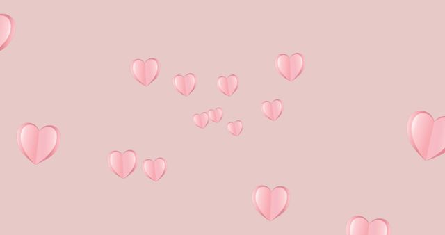 Floating Pink Hearts on Pastel Background - Download Free Stock Images Pikwizard.com