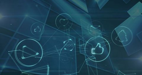 Digital Network of Social Media Icons with Virtual Connections - Download Free Stock Images Pikwizard.com