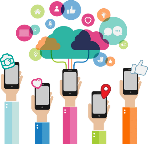 Digital Communication with Smartphones and Social Media Icons - Download Free Stock Videos Pikwizard.com
