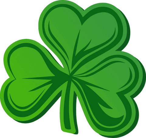 Four-leaf clover illustration on transparent background for luck and decoration