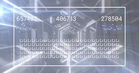 Futuristic Data Interface in Hexagonal Tunnel Concept