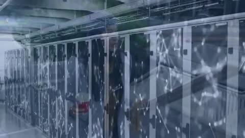 Digital Interface Overlay on Team in Modern Data Center