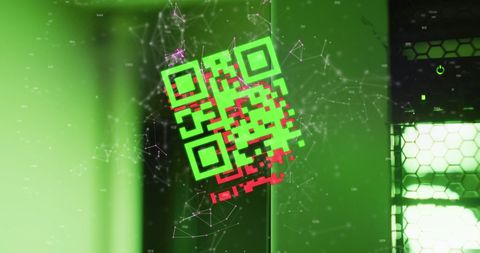 Futuristic QR Code in Green Server Environment - Download Free Stock Images Pikwizard.com