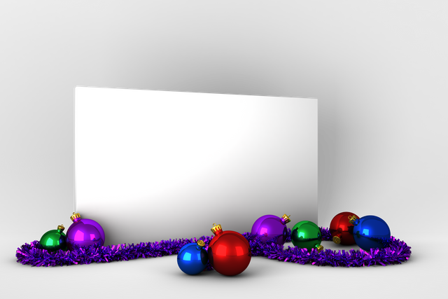 Transparent Poster Surrounded by Colorful Christmas Decorations with Playful Design - Download Free Stock Videos Pikwizard.com