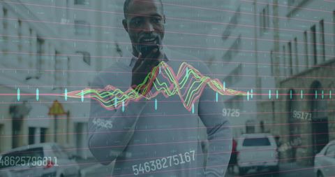 Senior Man Discussing Business Charts Over Smartphone