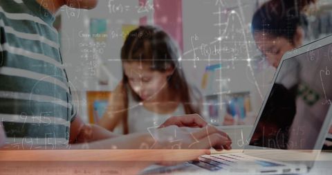 Students Using Technology in Math Class with Digital Formulas - Download Free Stock Images Pikwizard.com