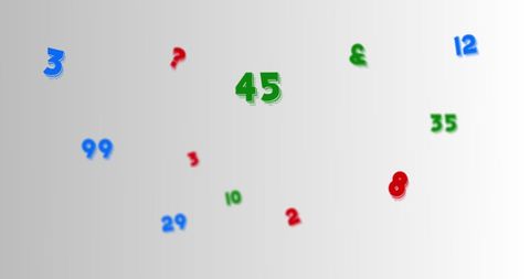 Floating Colorful Numbers on White Minimalist Background - Download Free Stock Images Pikwizard.com