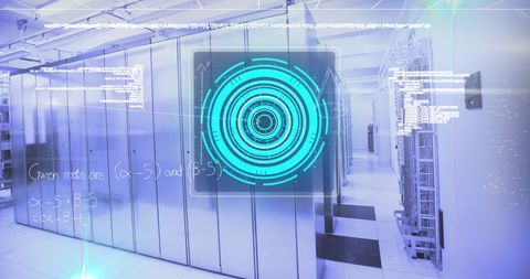 Digital Interface in Data Server Room with Floating Math Equations and Graphs - Download Free Stock Images Pikwizard.com