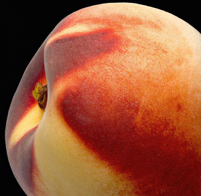 Close up of fresh orange peach on black background. Food, fruit, fresh and health concept.