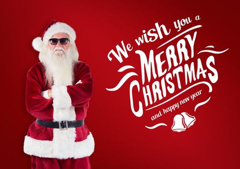 Cool Santa in Sunglasses with Merry Christmas Text - Download Free Stock Templates Pikwizard.com