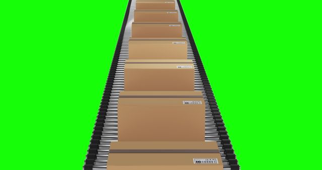 Cardboard Boxes on Conveyor Belt with Green Screen Background for Shipping Concept - Download Free Stock Images Pikwizard.com