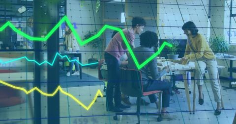 Team Analyzing Business Growth Data in Modern Office Setting - Download Free Stock Images Pikwizard.com