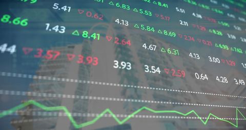 Abstract Finance Data on Modern Office Building Background - Download Free Stock Images Pikwizard.com