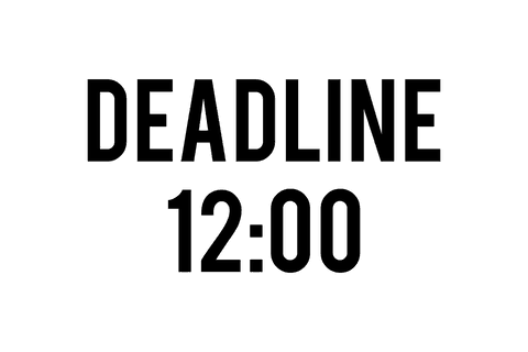 Deadline text on transparent background conveys urgency