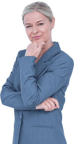 confident businesswoman thinking in transparent background - Download Free Stock Videos Pikwizard.com