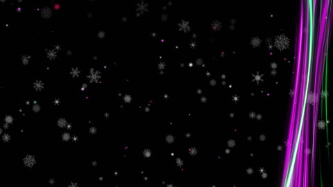 Snowflakes Falling with Vivid Light Trails