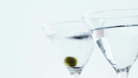 Refreshing Martini Finished with Floating Olives