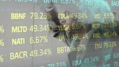 Global Businessman Analyzing Financial Data