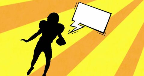 American Football Player Silhouette with Speech Bubble - Download Free Stock Images Pikwizard.com