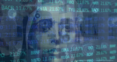 Financial Data Overlay on Businesswoman