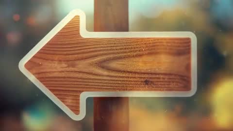 Wooden Arrow Sign with Dynamic Light and Ambient Particles
